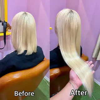 ロング シール＋ちび編み込み エクステ梅田🐨のヘアスタイル