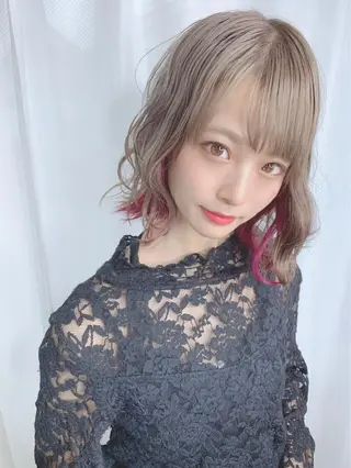 ミディアム カラー パーマ ヘアアレンジ 【公式】amble luxe池袋東口🩷のヘアスタイル