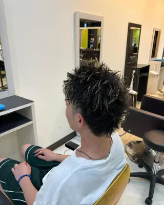 カラー パーマ メンズ ハイトーン/パーマ 特化平田のヘアスタイル