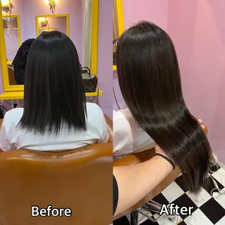 ロング シール＋ちび編み込み エクステ梅田🐨のヘアスタイル