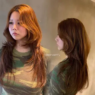 ロング aimu/レイヤー/ カラー/髪質改善のヘアスタイル