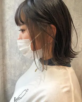 ミディアム カラー レイヤー/ボブ/ 顔周り/yukinaのヘアスタイル