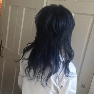 セミロング カラー ホワイト&レイヤーカ ットエクステ長畠俊輔のヘアスタイル