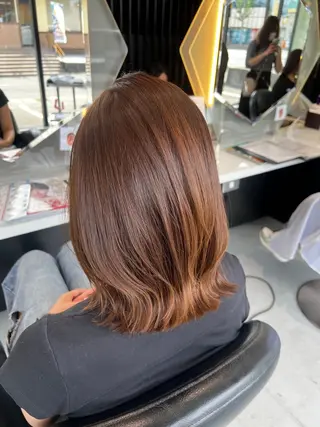 ミディアム 韓国風顔まわり/ベー ジュ/マツエク♡美咲のヘアスタイル