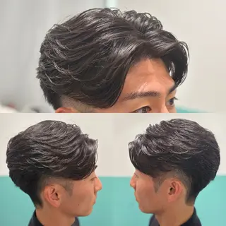 ショート パーマ メンズ メンズカットフェード パーマ/前山竜貴のヘアスタイル