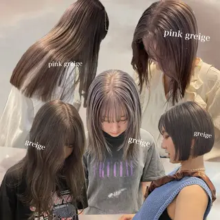 ミディアム カラー ミルクティー× グレージュMOMOのヘアスタイル