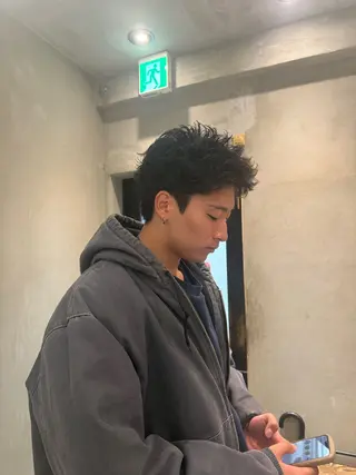 ショート パーマ メンズ heavenly by HAVANA新宿所属・メンズショート/ピン パーマ/新宿/フウガのヘアスタイル