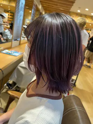 ミディアム カラー 渋谷ハイトーン/ デザインカラー阿部のヘアスタイル