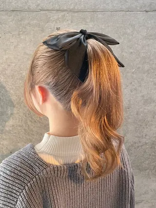 セミロング ヘアアレンジ 速水 ゆきののヘアスタイル