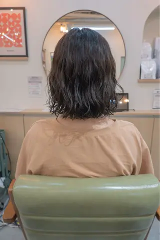 ミディアム パーマ 【ボブ】縮毛矯正/ 船橋駅5分/鈴木杏美のヘアスタイル