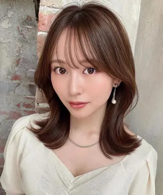 ミディアム 🧡くびれヘア/前髪 顔周り🧡久原結衣のヘアスタイル