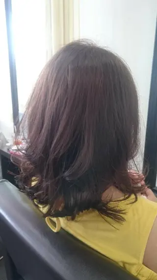 ミディアム カラー パーマ Add9 柳田健登のヘアスタイル