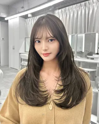 ロング 韓国顔まわり/前髪 /レイヤー/いつきのヘアスタイル