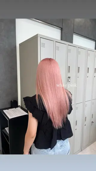 ロング カラー ヘアアレンジ ハイトーン/透明感 髪質改善/rinaのヘアスタイル