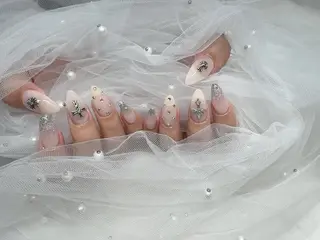 ネイル I-nailロング /ワンホン/キラキラのネイルデザイン