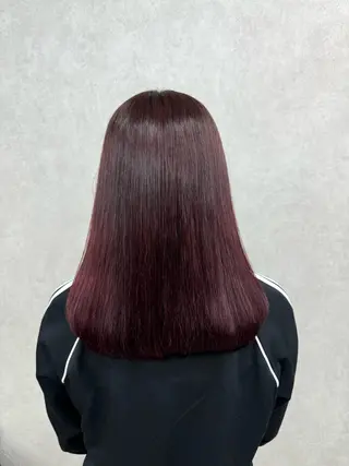 セミロング 🍎暖色カラーで大人 可愛く🍒齋藤すみれのヘアスタイル