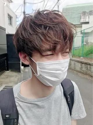 メンズ シンプル+αな デザインを 松崎陸のヘアスタイル