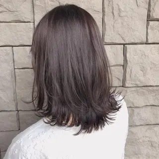 ミディアム カラー 店長/mao/ 前髪/顔周りカットのヘアスタイル