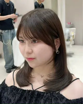 セミロング 透明感カラー/似合わ せ前髪/柴田礼空のヘアスタイル