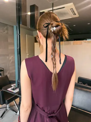 ロング ヘアアレンジ 透明カラー/レイヤー misaki °＊のヘアスタイル