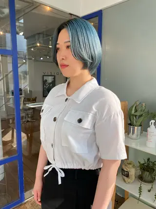 ショート カラー 🌻名古屋🌻 🫧ハイトーン🫧のヘアスタイル