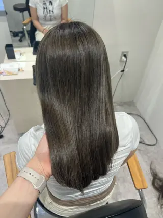 セミロング カラー 韓国透明感/艶カラー saya🧸🍼のヘアスタイル