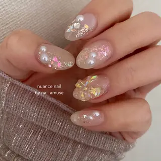 ネイル amuse 手書きニュアンスのネイルデザイン