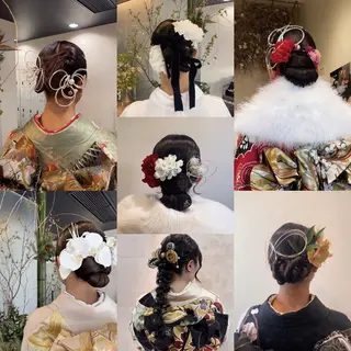 ロング ヘアアレンジ 暖色カラー /ヘアアレンジ/花鈴のヘアスタイル