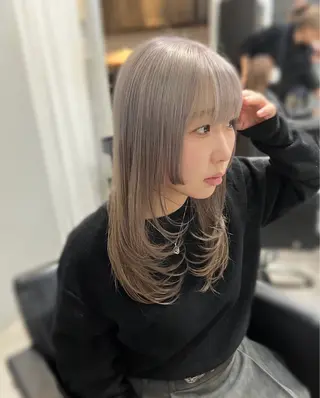 セミロング カラー 🎀透明感 カラー🎀ミズキのヘアスタイル