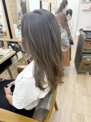 ロング カラー パーマ/ハイライト 💙鶴岡　愛💙のヘアスタイル