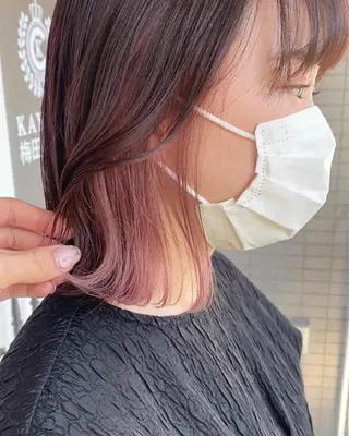 ミディアム カラー 韓国×髪質改善カラー 💎hinaのヘアスタイル