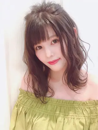 セミロング ヘアアレンジ 店長/mao/ 前髪/顔周りカットのヘアスタイル