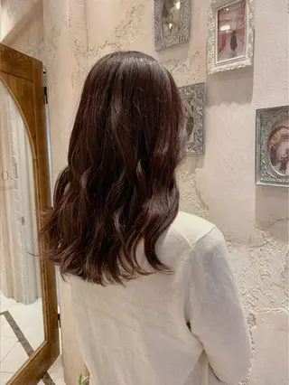 ロング カラー 川井麻由🎀アイドル 量産🎀ピンクカラーのヘアスタイル