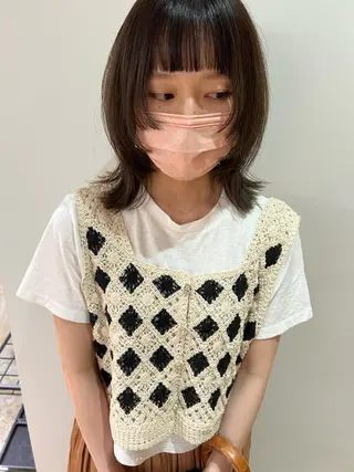 ミディアム カラー MARU レイヤー/パーマのヘアスタイル