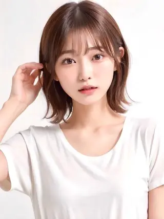 ミディアム eve🐰束間まつ毛 /透明感カラーのヘアスタイル