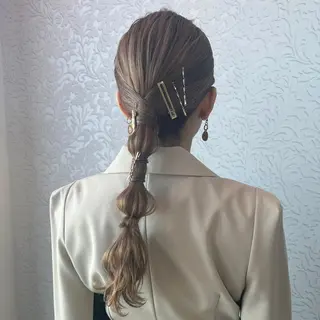 ロング ヘアアレンジ PETZjasmine所属・顔周りカット/透明感 カラー🤍大塚蛍のヘアスタイル