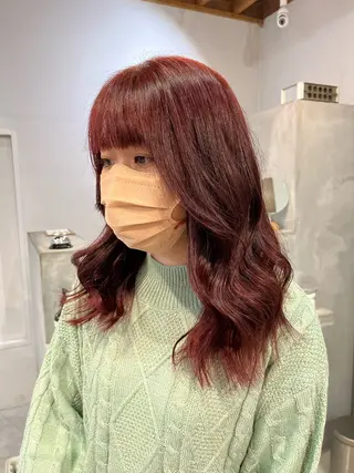 ロング カラー ブリーチなしカラー ダブルカラーエクステのヘアスタイル