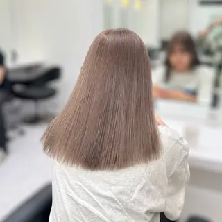 セミロング カラー ヘアアレンジ 顔まわりカット の達人のヘアスタイル