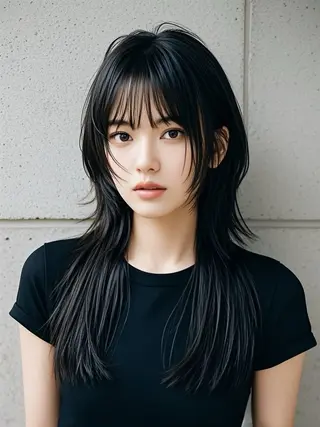 ロング ウルフカット 811 大阪梅田 ウルフのヘアスタイル