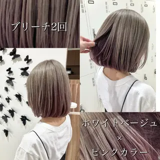 ミディアム カラー Re:st所属・Miyavi/カラー ショートボブのヘアスタイル