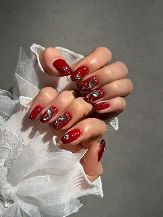 ネイル I-nailロング /ワンホン/キラキラのネイルデザイン