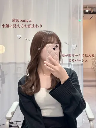 セミロング 特化✨透明感カラー 白髪染め✨住田緋菜のヘアスタイル