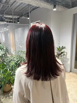 セミロング カラー ナチュラルカラー リタッチ あんりのヘアスタイル