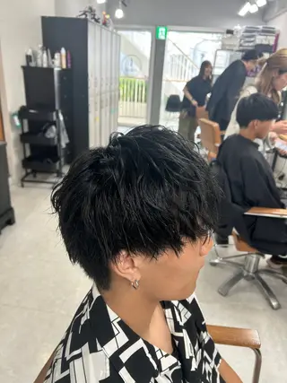 カラー メンズ カズキ🌼曲がる縮毛 /くせ毛パーマのヘアスタイル