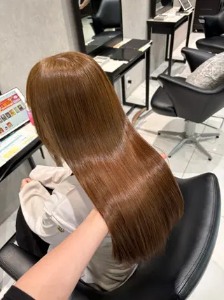 セミロング 🎀ིྀ暖色カラー/ 髪質改善/みどりのヘアスタイル