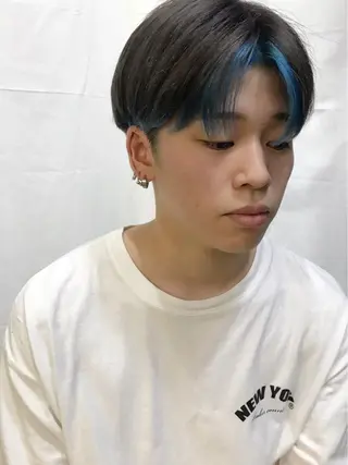 ショート カラー メンズ Piaコータロー ハイトーン&‪ボブのヘアスタイル