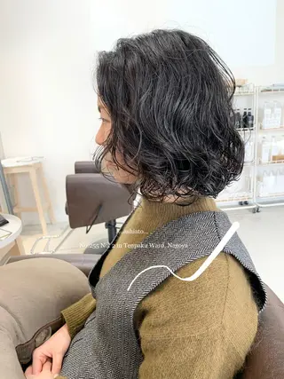 ショート パーマ 新海 芳樹のヘアスタイル