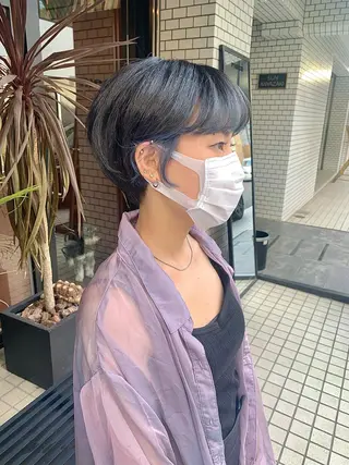 ショート 柔らかブラウン/顔周 りレイヤー♡ユウシのヘアスタイル