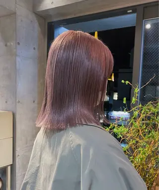 ミディアム カラー ボブ／レイヤー／艶 🦕risa  森下のヘアスタイル