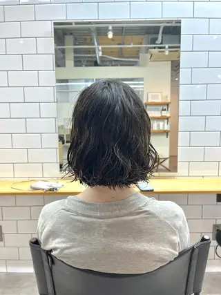 ミディアム benji仙台所属・KOKI/ ボブ/ パーマ/透明感カラーのヘアスタイル